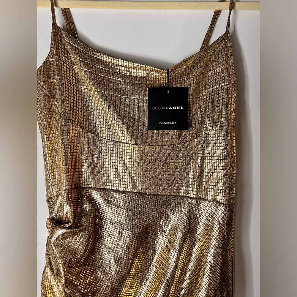 Gold Rubi Cowl Neck Cocktail Dress - Picture 5 of 10